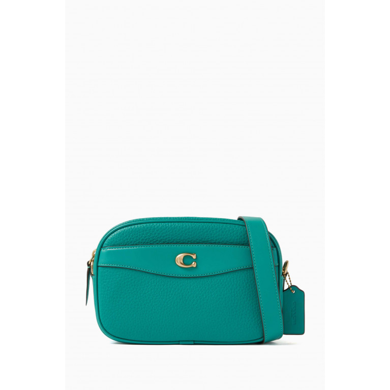 Coach - Logo Camera Bag in Pebbled Leather Green