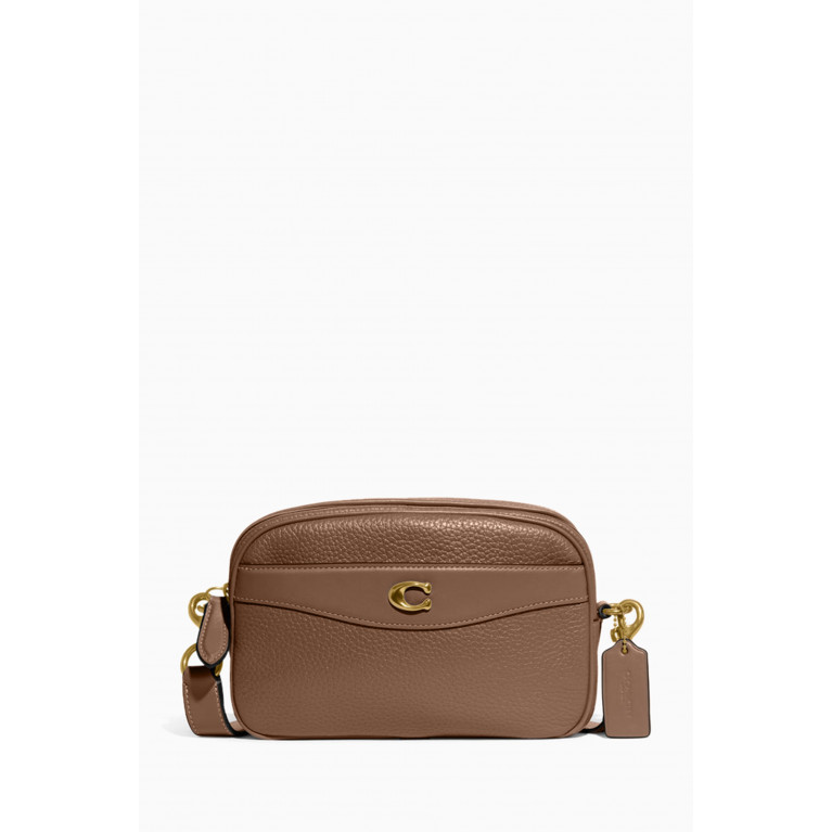 Coach - Logo Camera Bag in Pebbled Leather Grey