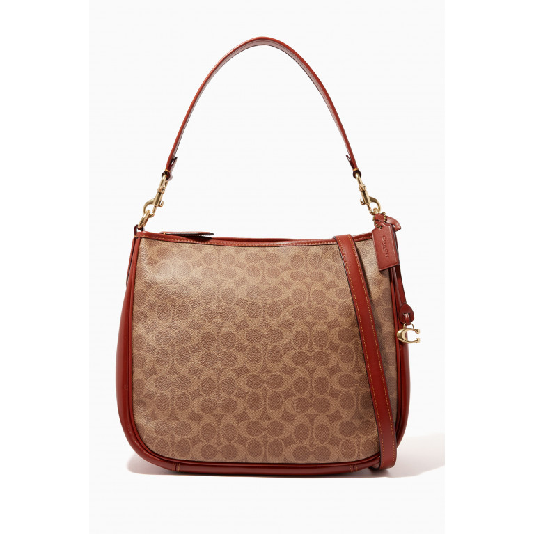 Coach - Cary Signature-print Shoulder Bag in Coated-canvas & Leather