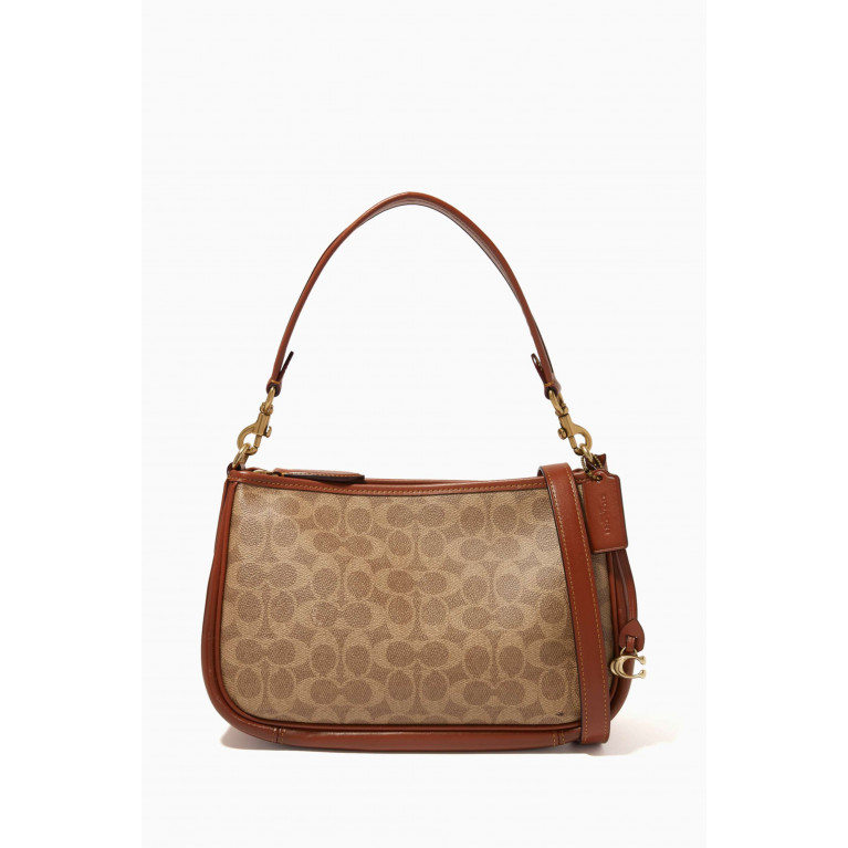 Coach - Cary Signature-print Crossbody Bag In Coated-canvas & Leather