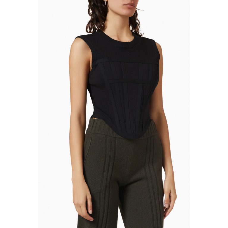 Dion Lee - Ribbed Corset Top in Cotton Jersey