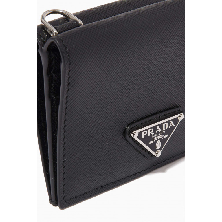 Prada - Triangle Logo Neck Wallet in Saffiano Leather