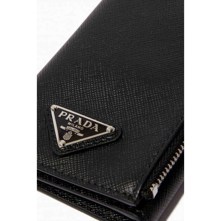 Prada - Logo Neck Wallet with Strap in Saffiano Leather