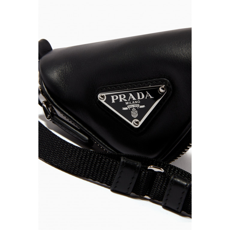 Prada - Triangle Pouch with Strap in Saffiano Leather
