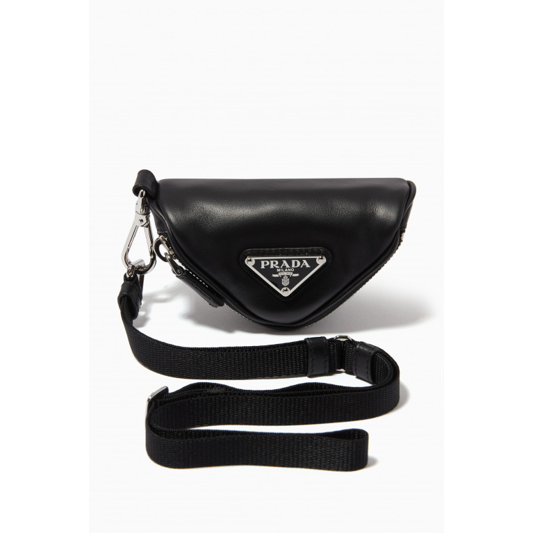 Prada - Triangle Pouch with Strap in Saffiano Leather