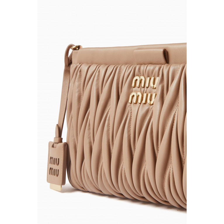 Miu Miu - Crossbody Bag in Matelassé Nappa Leather Neutral