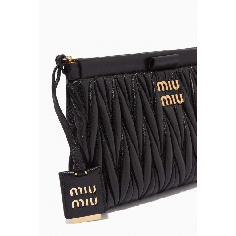 Miu Miu - Crossbody Bag in Matelassé Nappa Leather Black
