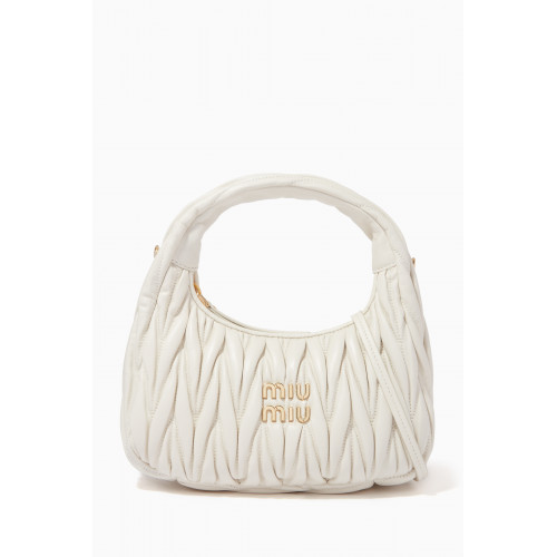 Miu Miu - Wander Mini Shoulder Bag in Matelassé Nappa Leather White