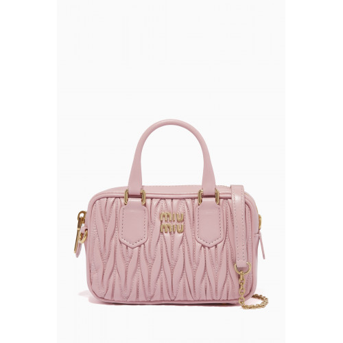 Miu Miu - Mini Crossbody Bag in Matelassé Nappa Leather Pink