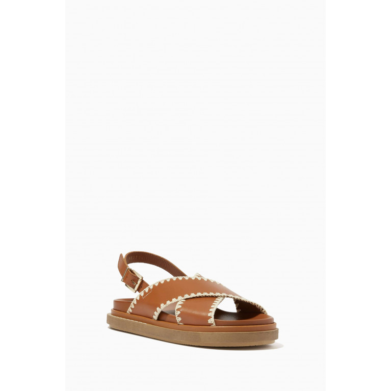 ALOHAS - Marshmallow Crochet Sandals in Leather