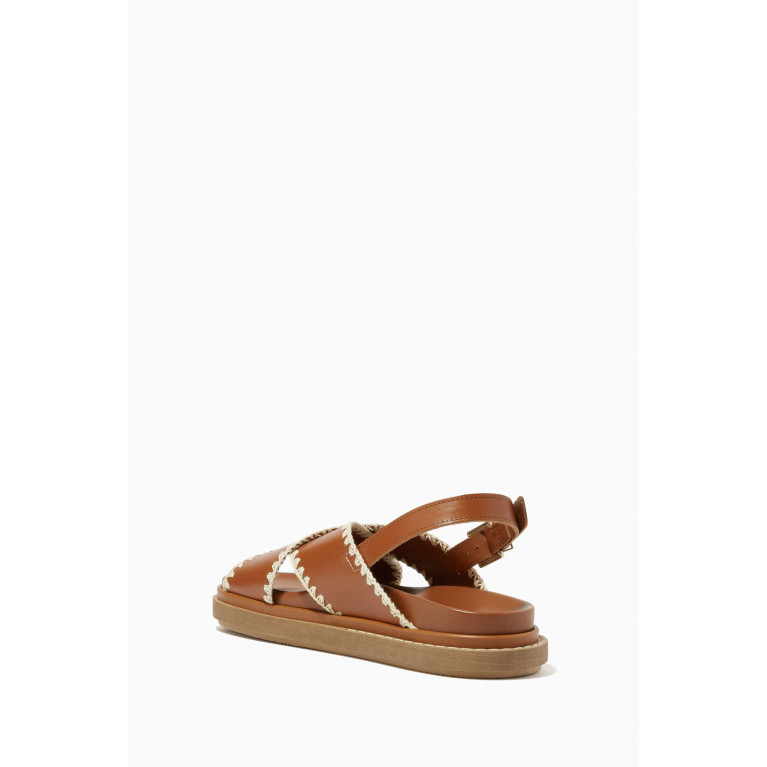 ALOHAS - Marshmallow Crochet Sandals in Leather