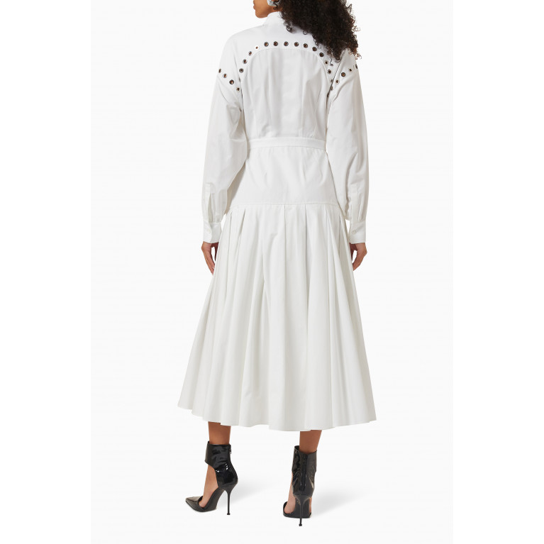 Alexander McQueen - Eyelet Harness Shirt Midi Dress in Cotton