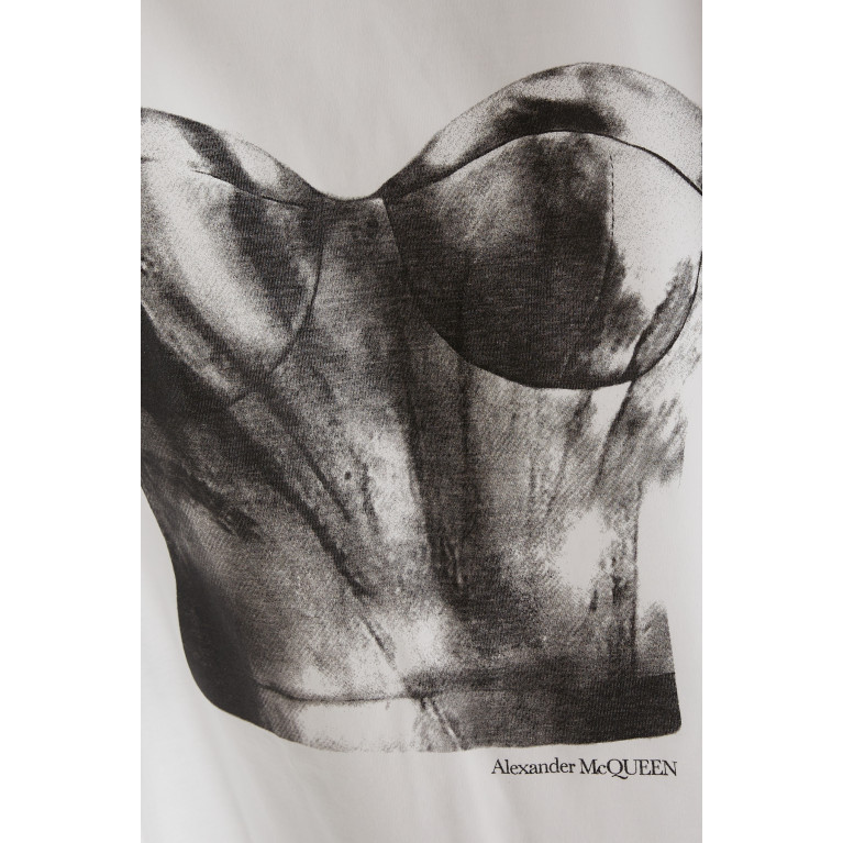 Alexander McQueen - Bustier-print T-shirt in Organic-cotton