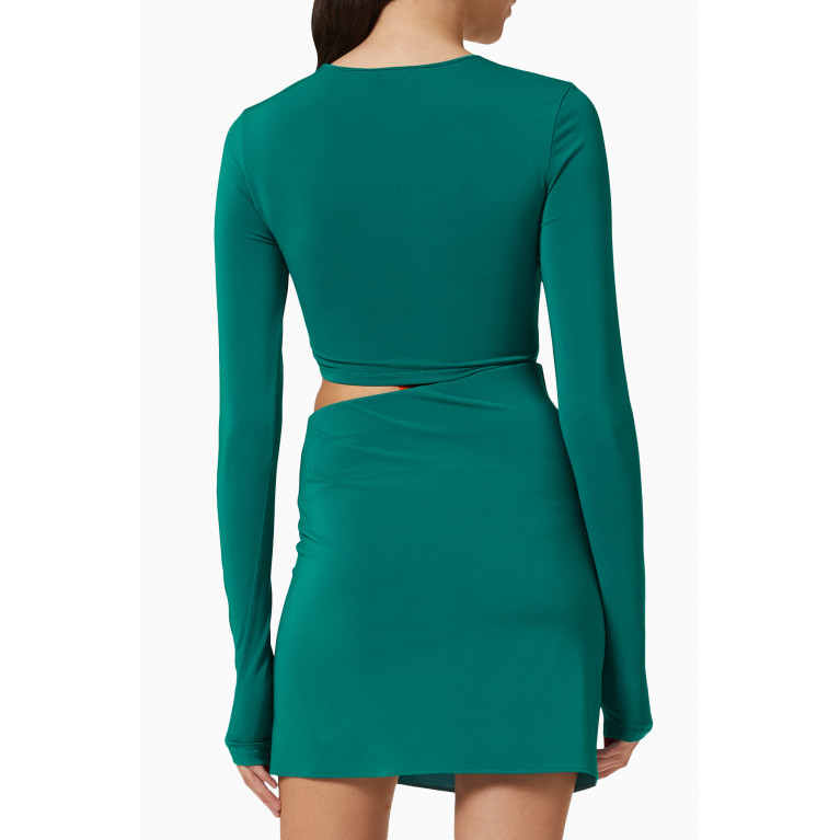 The Andamane - Gia Cut-out Mini Dress in Crepe-jersey