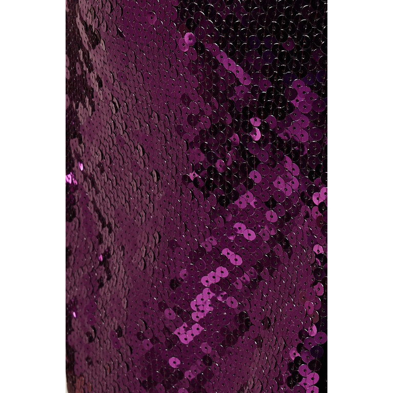 The Andamane - Gisele Sequinned Midi Skirt Purple