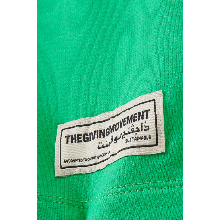 The Giving Movement - Logo Lounge Shorts in Organic Cotton Green