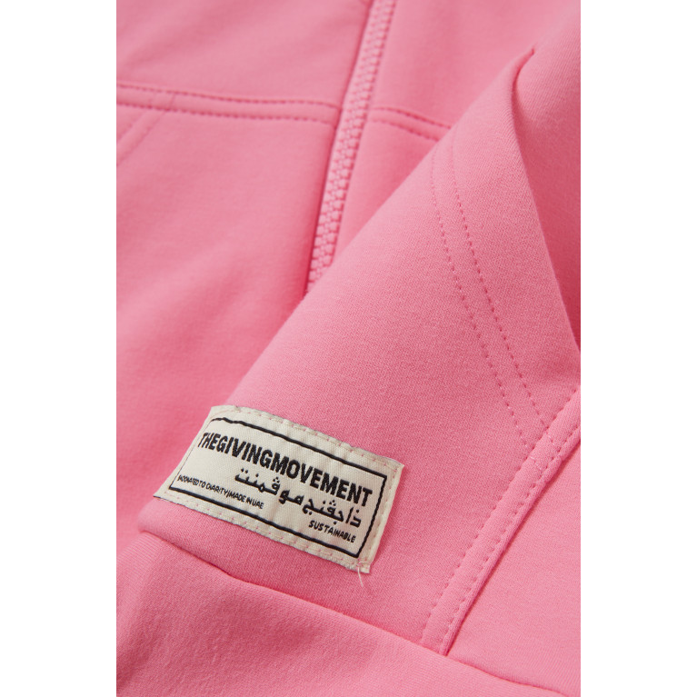 The Giving Movement - Logo Lounge Hoodie in Organic Cotton Pink