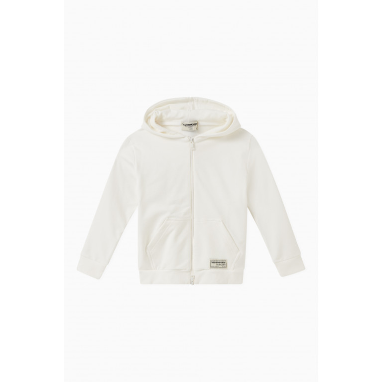 The Giving Movement - Logo Lounge Hoodie in Organic Cotton White