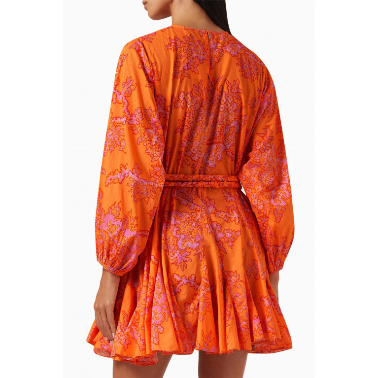RHODE - Ella Mini Dress in Cotton Cambric Orange
