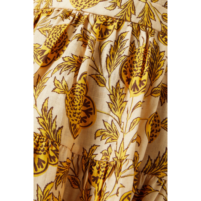 RHODE - Maryam Midi Dress in Linen Yellow