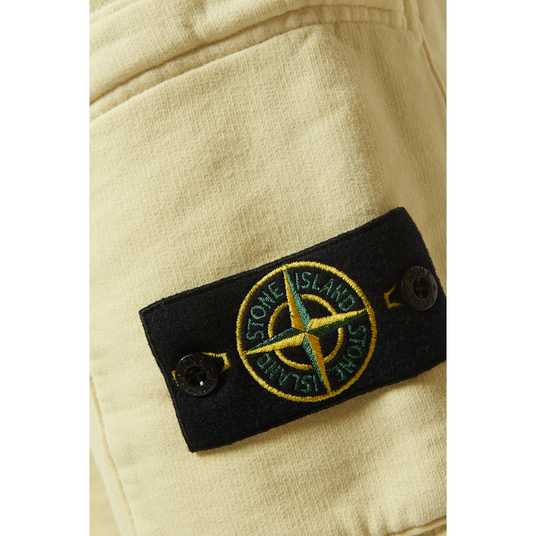 Stone Island - Logo Patch Bermuda Shorts in Cotton-fleece Yellow