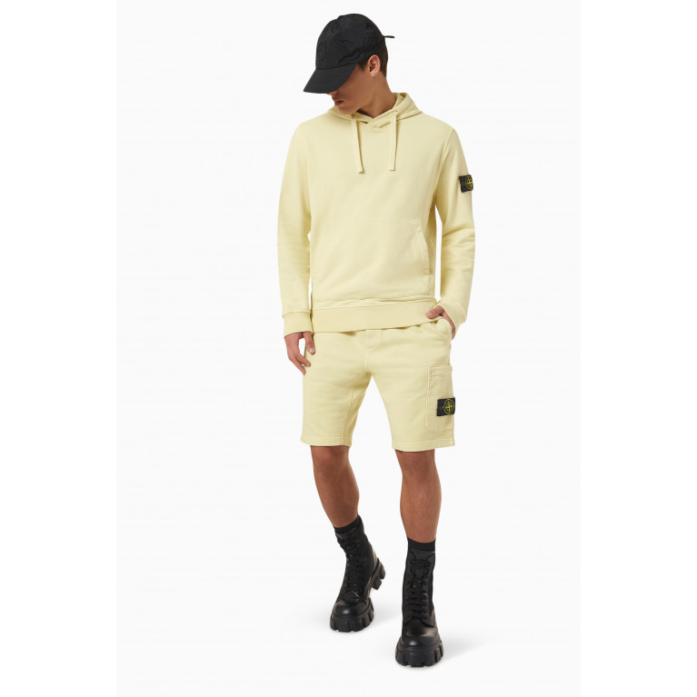 Stone Island - Logo Patch Bermuda Shorts in Cotton-fleece Yellow