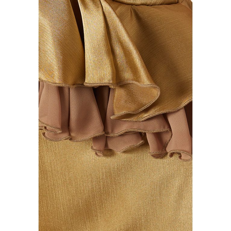 NASS - Sleeveless Peplum Dress Gold