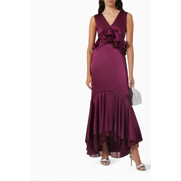 NASS - Sleeveless Peplum Dress Purple