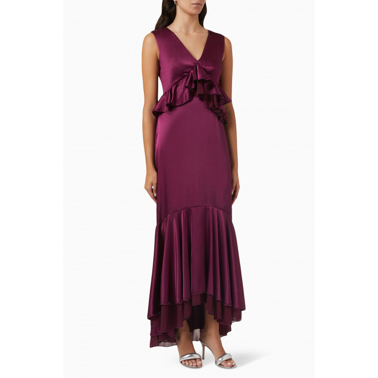 NASS - Sleeveless Peplum Dress Purple