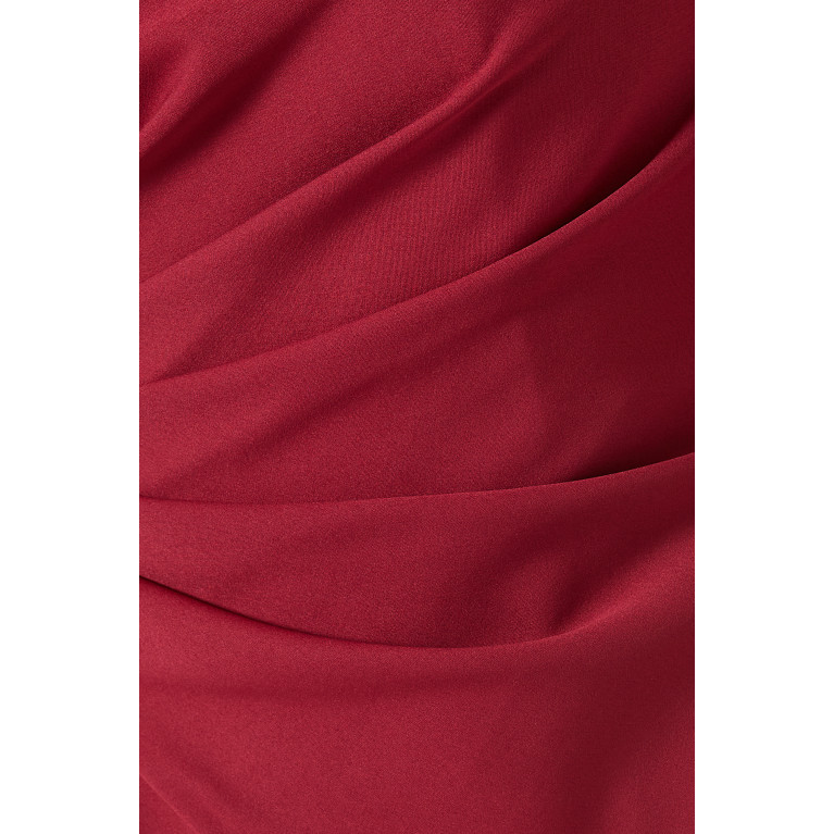 NASS - Ruched Bardot Dress Red