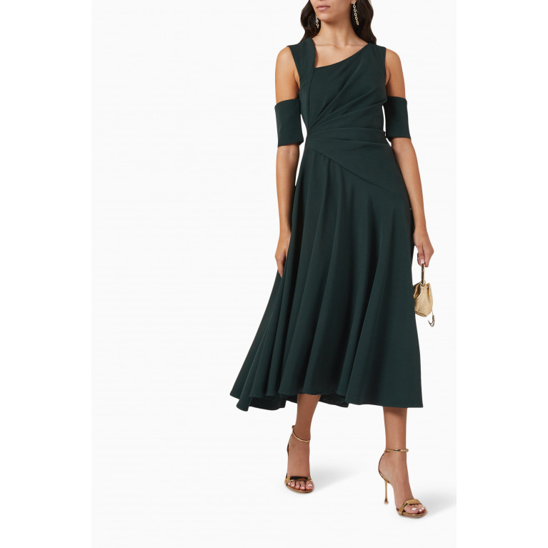 NASS - Ruched Bardot Dress Green