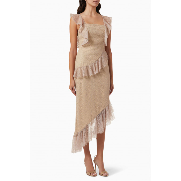 NASS - Frill Dress in Lace Neutral