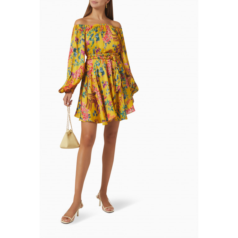 Dahlia Bianca - Charlize Mini Dress in Linen Yellow