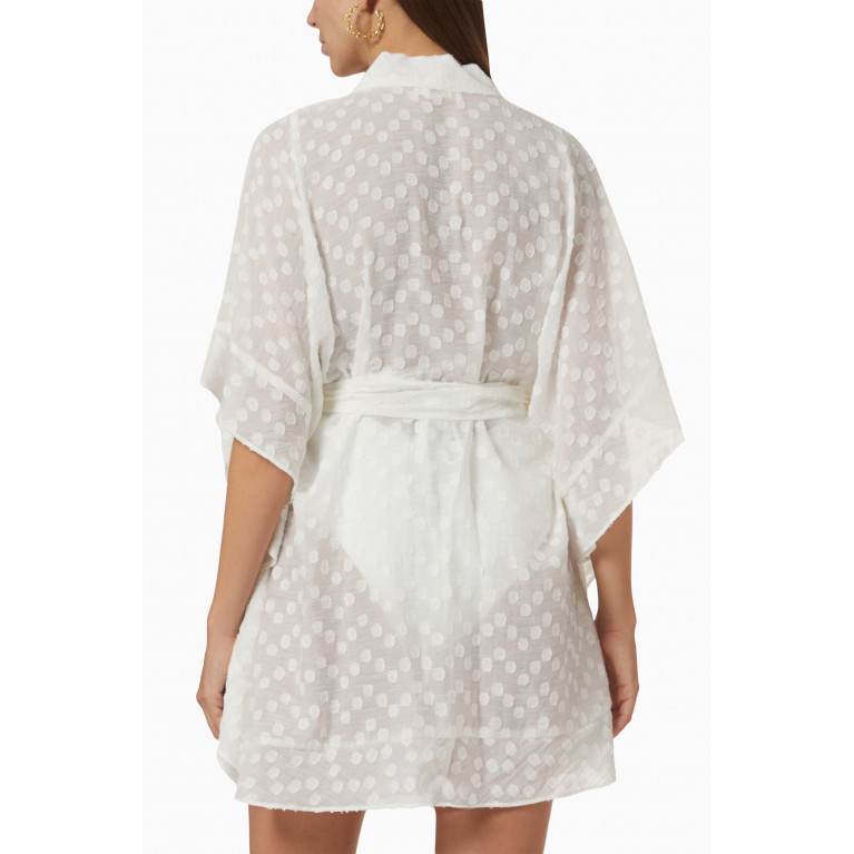 Dahlia Bianca - Liza Short Kimono in Cotton White