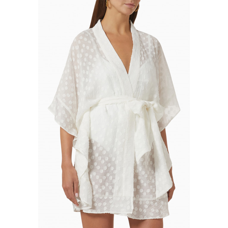 Dahlia Bianca - Liza Short Kimono in Cotton White
