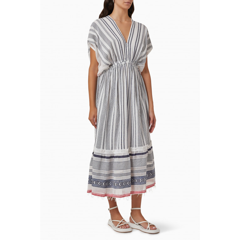 LemLem - Yeshi Plunge Midi Dress in Cotton