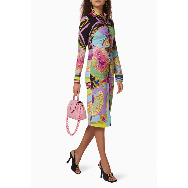 Versace - I Ventagli Midi Shirt Dress in Silk