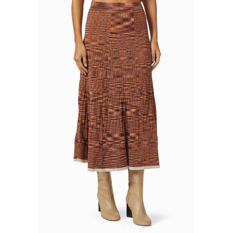 Simkhai - Lida Space Dye Midi Skirt in Ribbed Knit