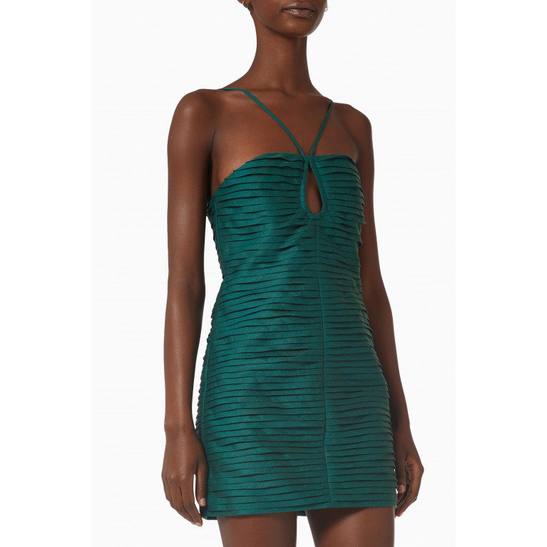 Shona Joy - Théa Keyhole Mini Dress in Linen