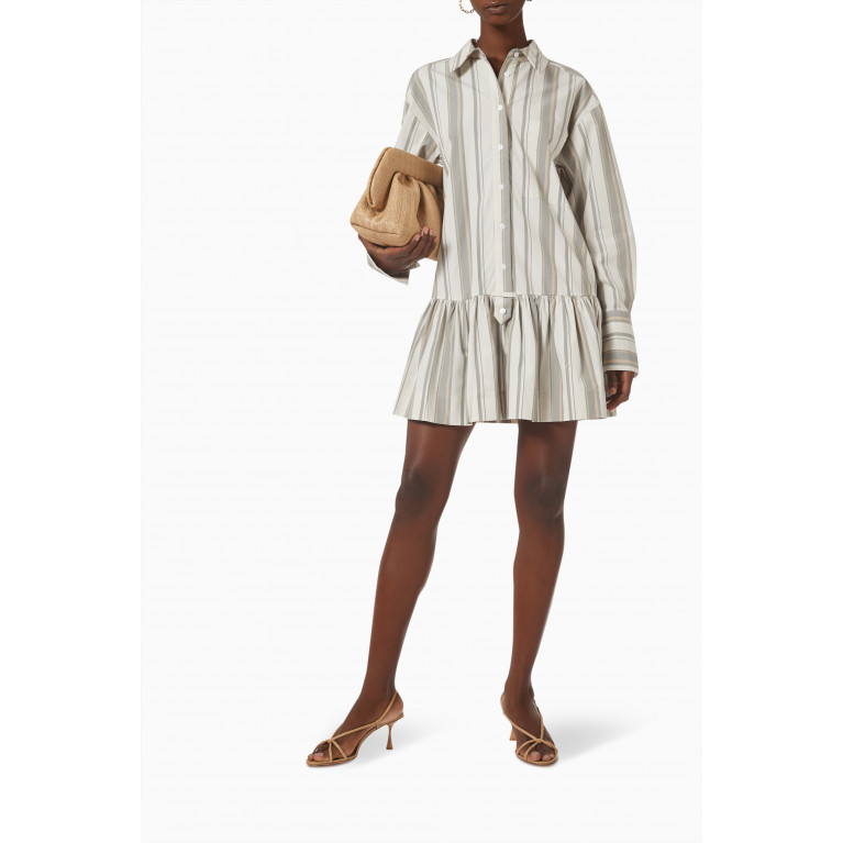 Shona Joy - Laurent Wide-cuff Mini Shirt Dress in Cotton-poplin