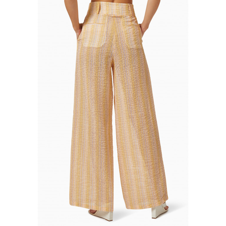 Elleme - Wide-leg Pants in Striped Cotton Blend