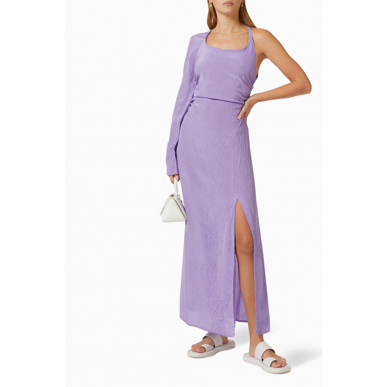 Elleme - One-sleeve Maxi Dress Purple