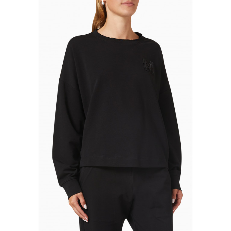 Marella - Monogram Oversized Sweatshirt in Cotton Black