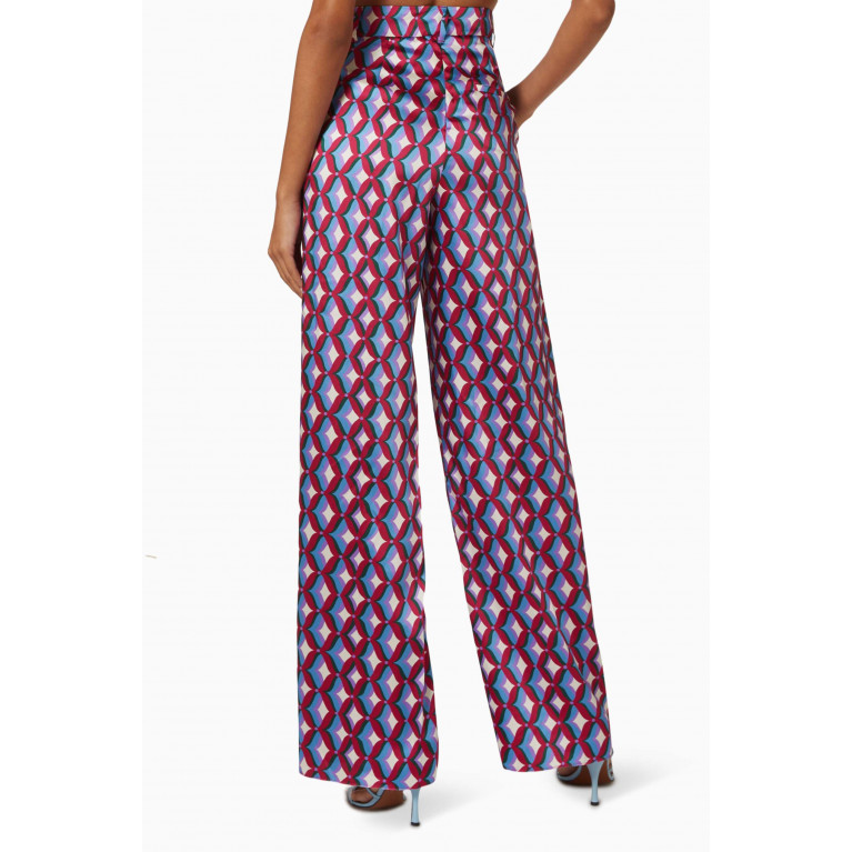 Marella - Rosaria Patterned Pants in Satin Twill