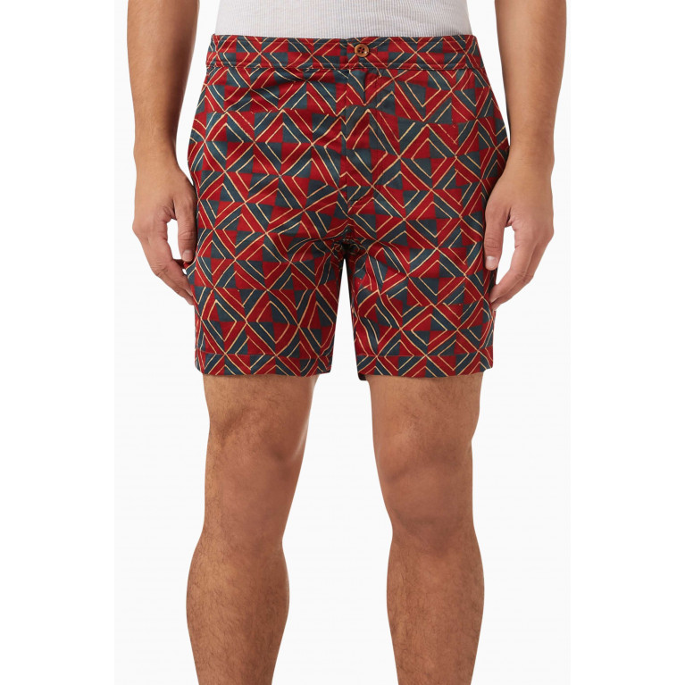 SMR Days - Pines Shorts in Madras Cotton Red