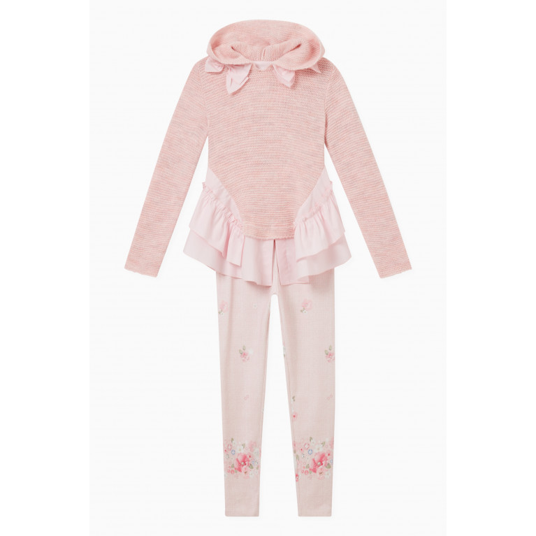 Lapin House - Ruffle Detail Top and Leggings, Set of Two