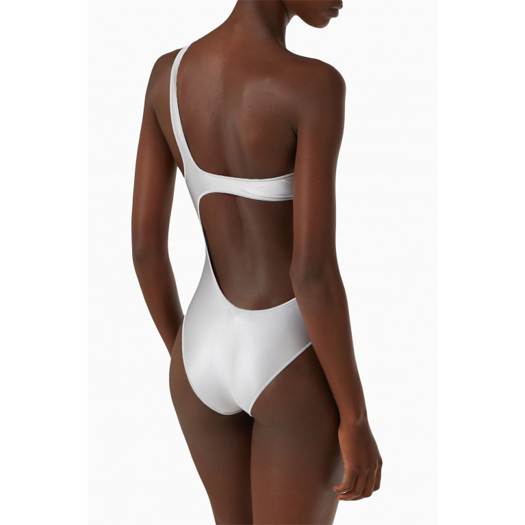 Oséree - Glow Asymmetrical Maillot Swimsuit Silver