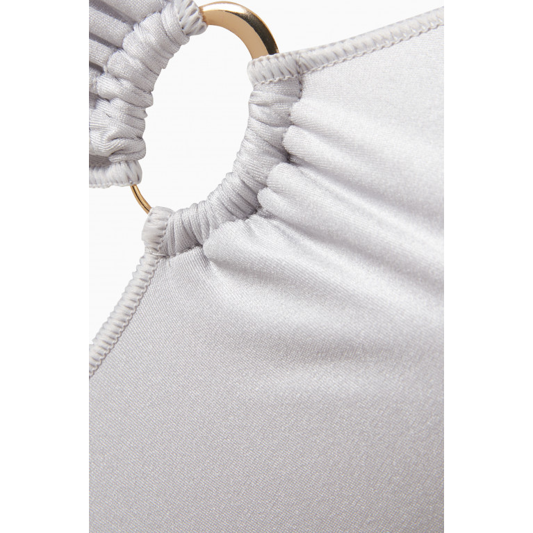 Oséree - Glow Asymmetrical Maillot Swimsuit Silver