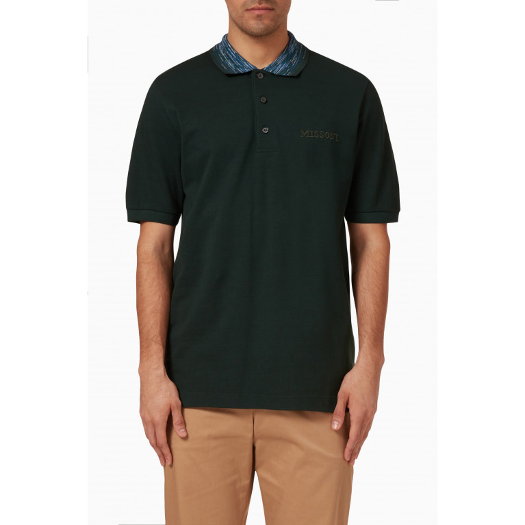 Missoni - Embroidered Logo Polo in Jersey Green