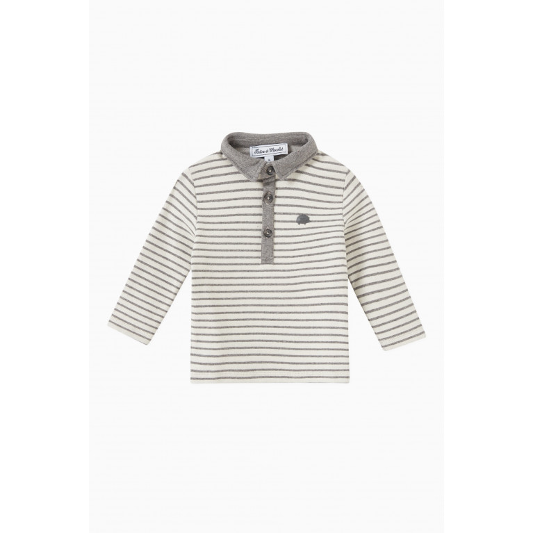 Tartine et Chocolat - Striped Polo Shirt in Cotton